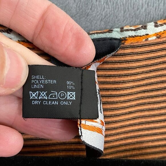 Anac by Kimi Women Top Size M Orange 3/4 Sleeves 60s Art to Wear Circles 2-29 - Picture 10 of 10